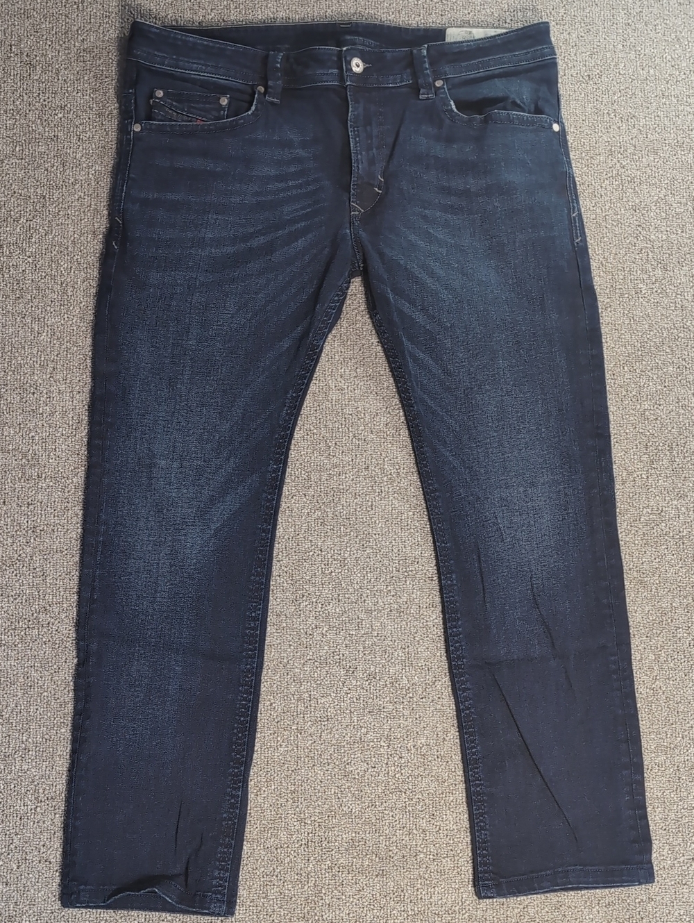 Diesel Thavar Jeans Slim Skinny Stretch Denim Size 36x28 in Dark Blue Wash
